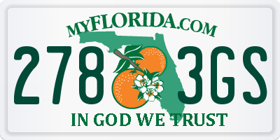 FL license plate 2783GS