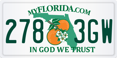 FL license plate 2783GW