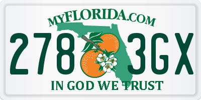 FL license plate 2783GX