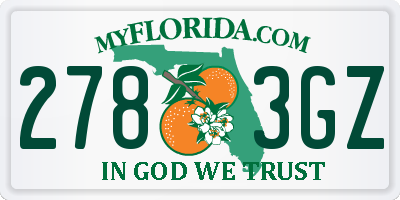 FL license plate 2783GZ