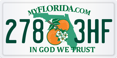 FL license plate 2783HF
