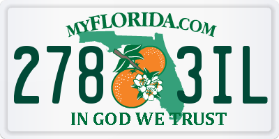 FL license plate 2783IL