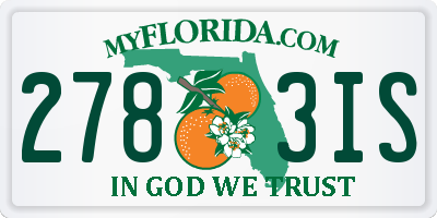 FL license plate 2783IS