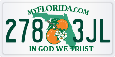 FL license plate 2783JL