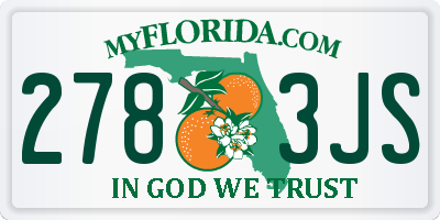 FL license plate 2783JS
