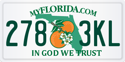 FL license plate 2783KL