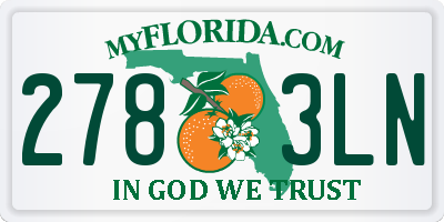 FL license plate 2783LN