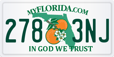 FL license plate 2783NJ