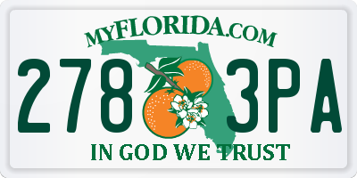 FL license plate 2783PA