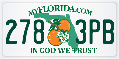 FL license plate 2783PB