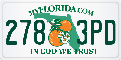 FL license plate 2783PD