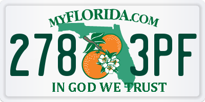 FL license plate 2783PF