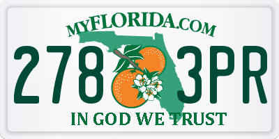 FL license plate 2783PR