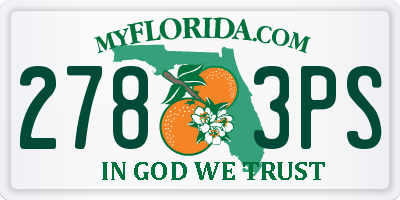 FL license plate 2783PS