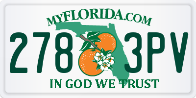 FL license plate 2783PV