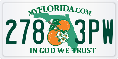 FL license plate 2783PW