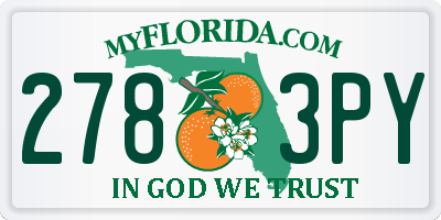 FL license plate 2783PY