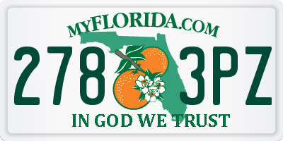 FL license plate 2783PZ