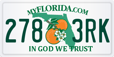 FL license plate 2783RK