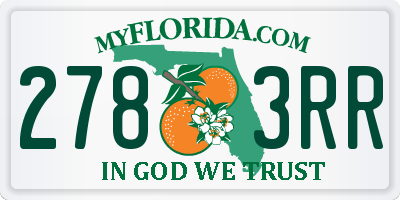 FL license plate 2783RR