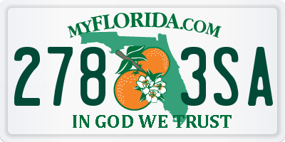 FL license plate 2783SA