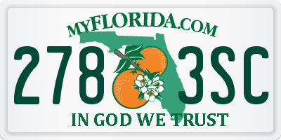 FL license plate 2783SC