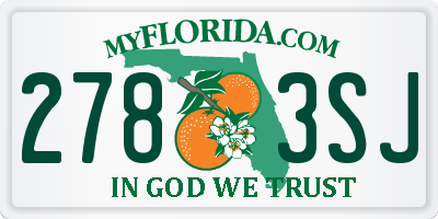 FL license plate 2783SJ