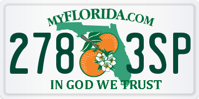 FL license plate 2783SP