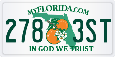 FL license plate 2783ST