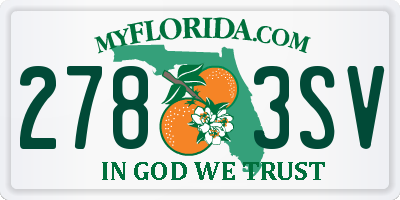 FL license plate 2783SV