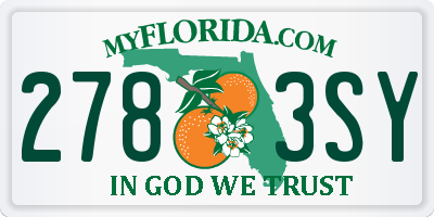 FL license plate 2783SY