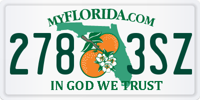 FL license plate 2783SZ