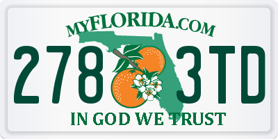 FL license plate 2783TD