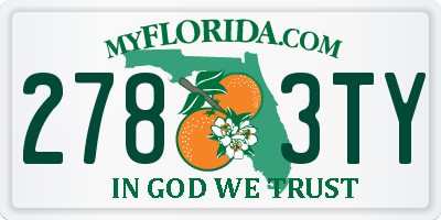 FL license plate 2783TY