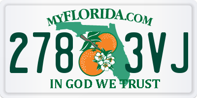 FL license plate 2783VJ