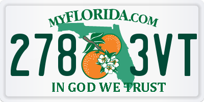 FL license plate 2783VT