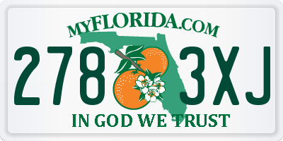 FL license plate 2783XJ