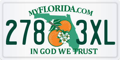 FL license plate 2783XL