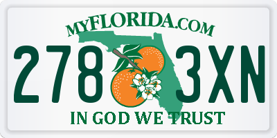 FL license plate 2783XN