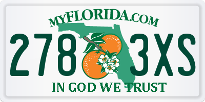 FL license plate 2783XS