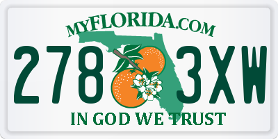 FL license plate 2783XW
