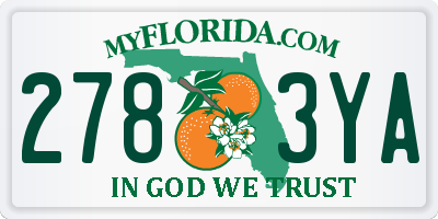 FL license plate 2783YA