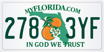 FL license plate 2783YF