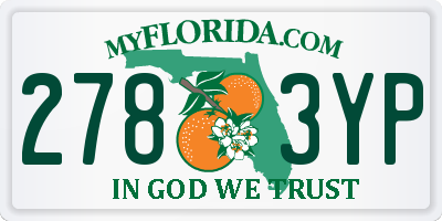 FL license plate 2783YP