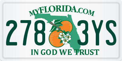 FL license plate 2783YS