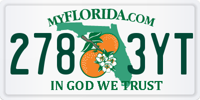 FL license plate 2783YT