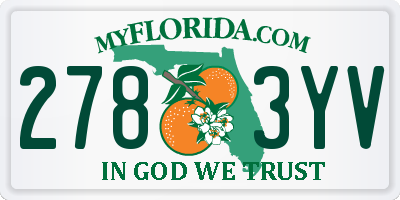 FL license plate 2783YV