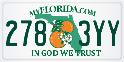 FL license plate 2783YY