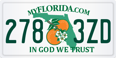 FL license plate 2783ZD