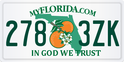 FL license plate 2783ZK